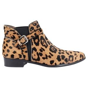 Tabitha Simmons Gigi Calf Hair Leopard Print Studded Ankle Booties EUC Size 36.5